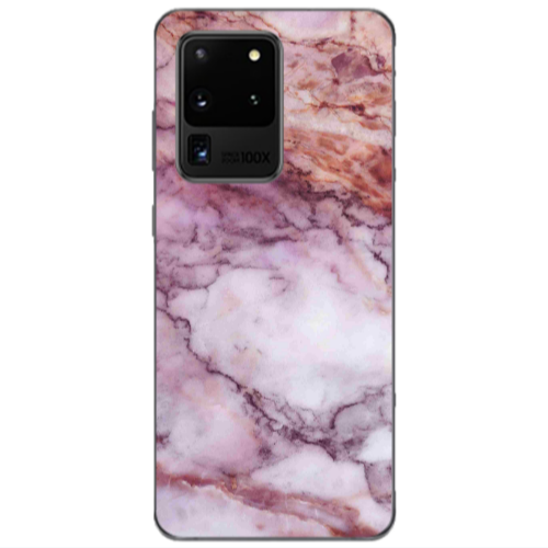 Samsung S20 Ultra Marble Brown And Pink Transparent Silicone TPU Θήκη