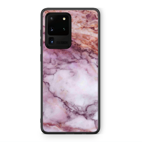 Samsung S20 Ultra Marble Brown And Pink Black Glossy Θήκη