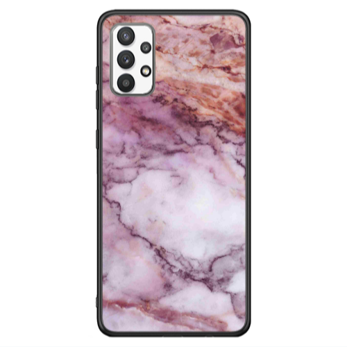 Samsung A13 4G Marble Brown And Pink Black Glossy Θήκη