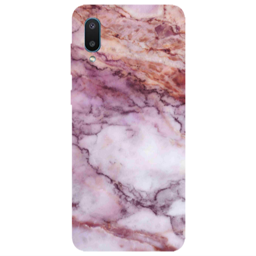 Samsung A02 Marble Brown And Pink Transparent Silicone TPU Θήκη