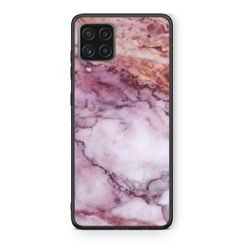 Samsung A22 4G Marble Brown And Pink Black Glossy Θήκη