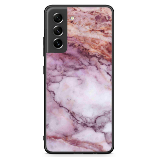 Samsung S21 FE Marble Brown And Pink Black Glossy Θήκη