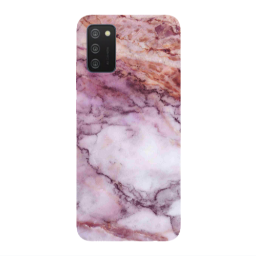 Samsung A03S Marble Brown And Pink Transparent Silicone TPU Θήκη