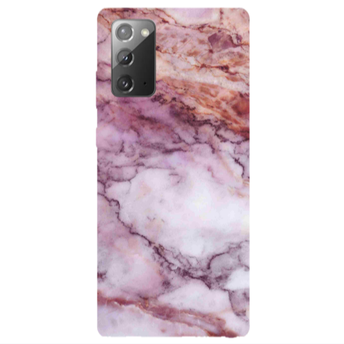 Samsung Note 20 Marble Brown And Pink Transparent Silicone TPU Θήκη