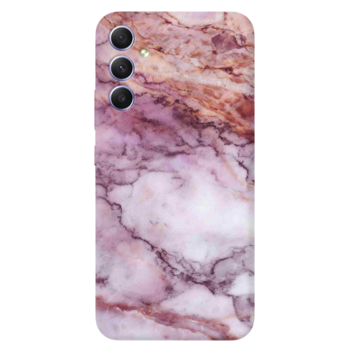 Samsung A34 Marble Brown And Pink Transparent Silicone TPU Θήκη