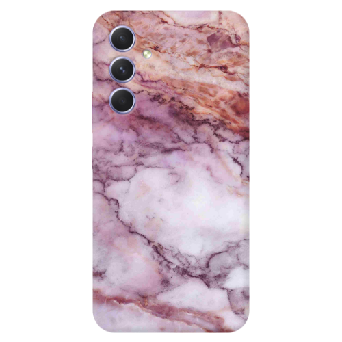 Samsung A54 Marble Brown And Pink Transparent Silicone TPU Θήκη