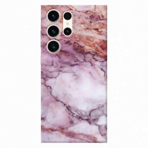 Samsung S23 Ultra Marble Brown And Pink Transparent Silicone TPU Θήκη