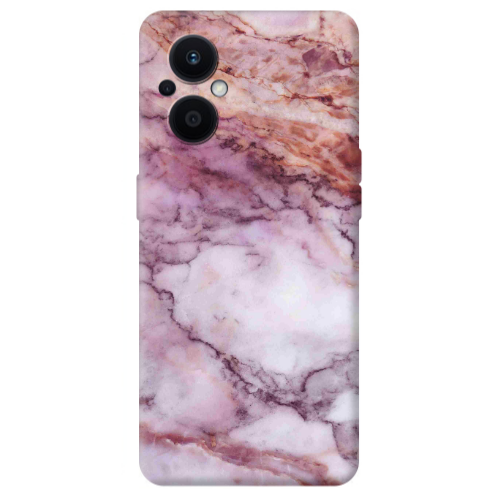 Oppo Reno 7 Lite Marble Brown And Pink Transparent Silicone TPU Θήκη