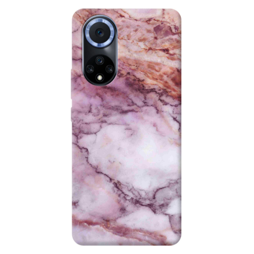 Huawei Nova 9 Marble Brown And Pink Transparent Silicone TPU Θήκη