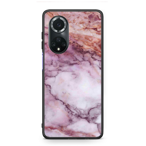 Huawei Nova 9 Marble Brown And Pink Black Glossy Θήκη
