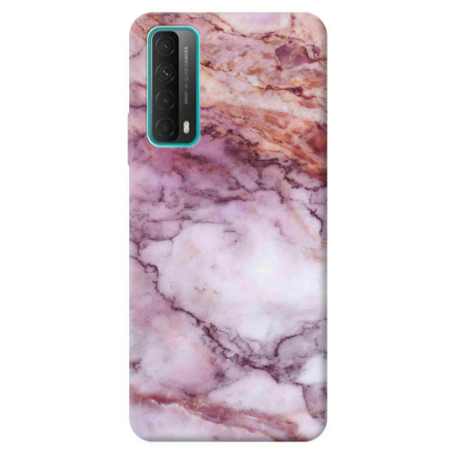 Huawei P Smart 2021 Marble Brown And Pink Transparent Silicone TPU Θήκη