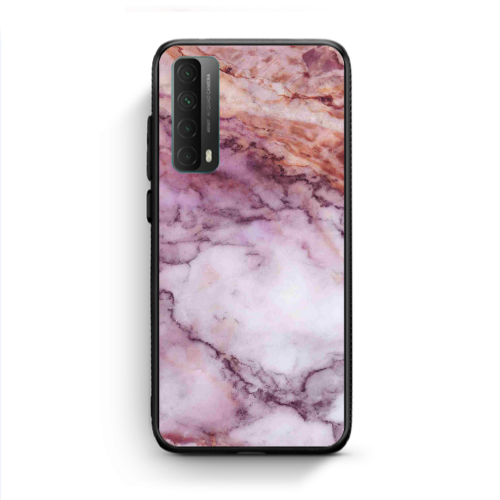 Huawei P Smart 2021 Marble Brown And Pink Black Glossy Θήκη