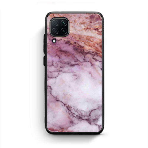 Huawei P40 Lite Marble Brown And Pink Black Glossy Θήκη