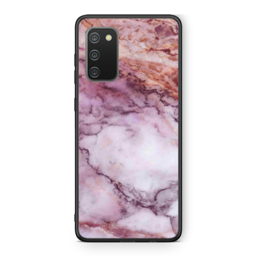 Samsung A02s Marble Brown And Pink Black Glossy Θήκη