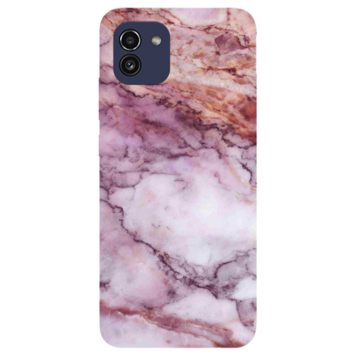 Samsung A03 Marble Brown And Pink Transparent Silicone TPU Θήκη