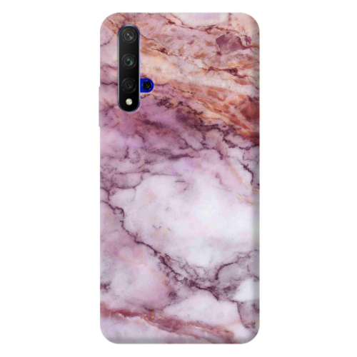 Huawei Nova 5 T Marble Brown And Pink Transparent Silicone TPU Θήκη