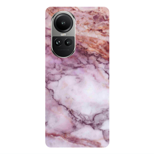 Oppo Reno10 5G Marble Brown And Pink Transparent Silicone TPU Θήκη