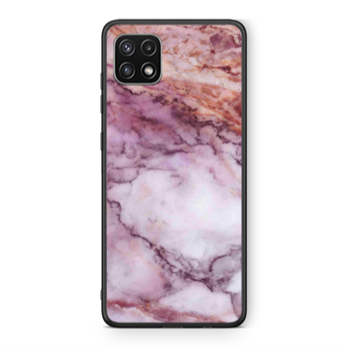 Samsung A22 5G Marble Brown And Pink Black Glossy Θήκη