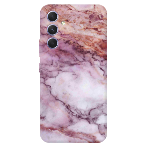 Samsung A55 Marble Brown And Pink Transparent Silicone TPU Θήκη