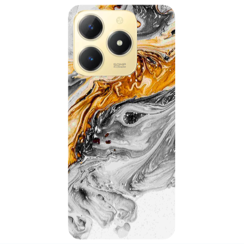 Realme C61 Marble gray Patern Transparent Silicone TPU Θήκη