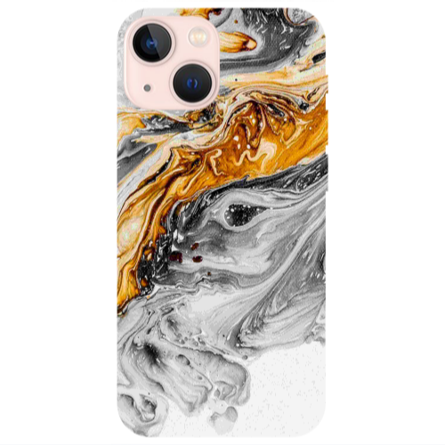 Apple iPhone 13 Marble gray Patern Transparent Silicone TPU Θήκη