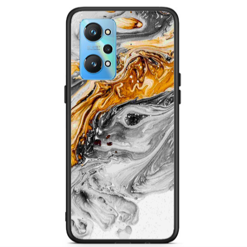 Realme Gt Neo 2 Marble gray Patern Black Glossy Θήκη