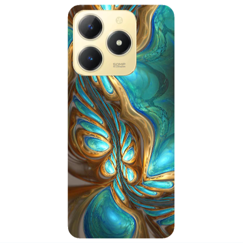 Realme C61 Marble Blurry Transparent Silicone TPU Θήκη