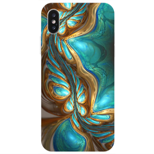 Apple iPhone X Marble Blurry Transparent Silicone TPU Θήκη