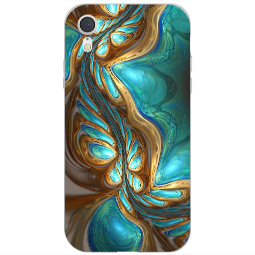 Apple iPhone Xr Marble Blurry Transparent Silicone TPU Θήκη