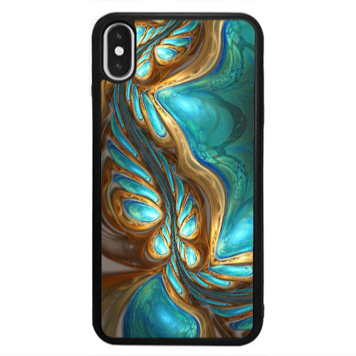 Apple iPhone Xs Max Marble Blurry Black Glossy Θήκη