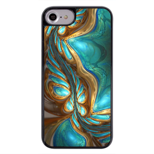 Apple iPhone 7 Marble Blurry Black Glossy Θήκη