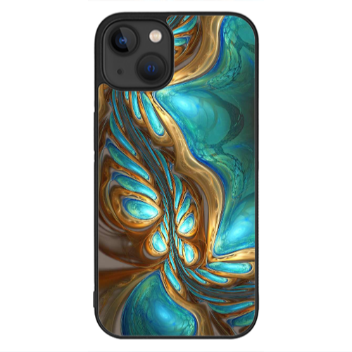 Apple iPhone 13 Mini Marble Blurry Black Glossy Θήκη
