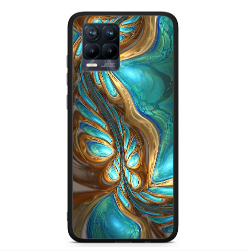 Realme 8  Marble Blurry Black Glossy Θήκη