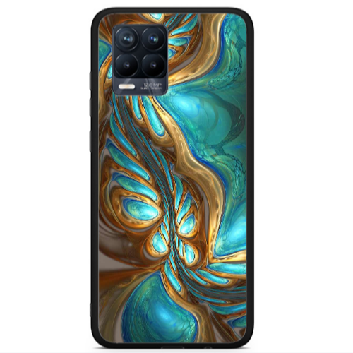 Realme 8 i Marble Blurry Black Glossy Θήκη
