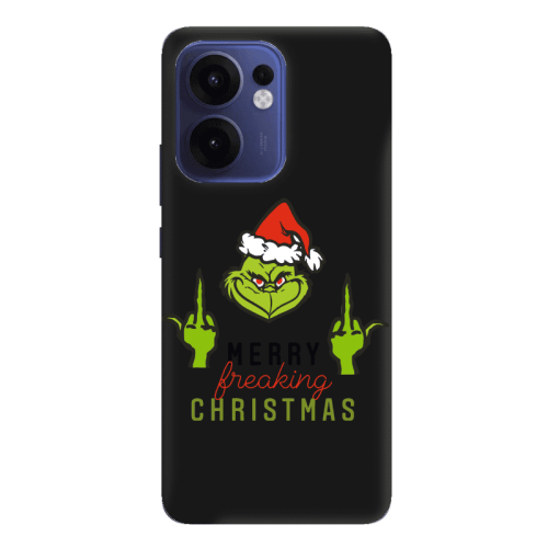 Oppo Reno 13 F Merry Christmas44 Black Colored Silicone TPU Θήκη