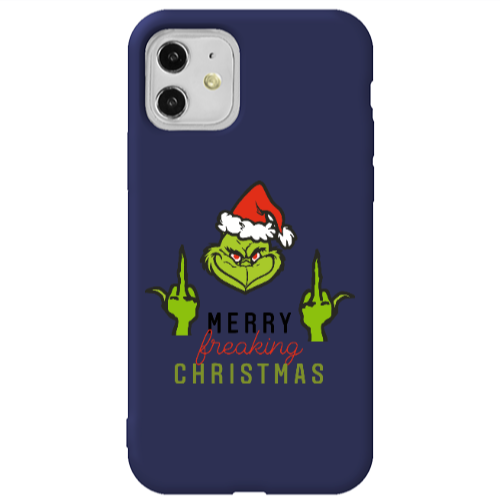 Apple iPhone 11  Merry Christmas44 Dark blue Colored Silicone TPU Θήκη