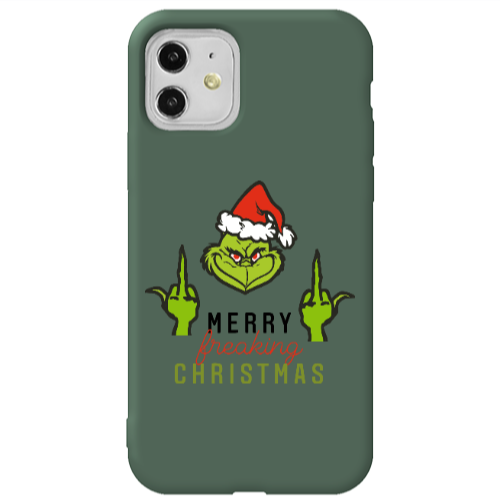 Apple iPhone 11  Merry Christmas44 Dark Green Colored Silicone TPU Θήκη