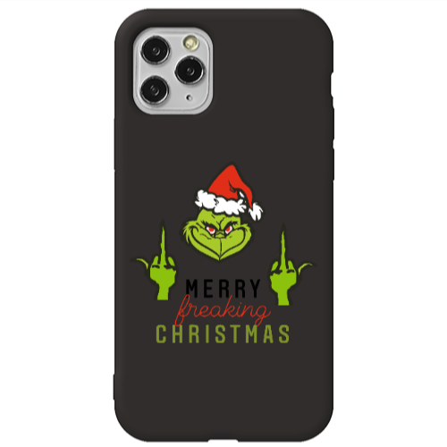 Apple iPhone 11 Pro Merry Christmas44 Black Colored Silicone TPU Θήκη