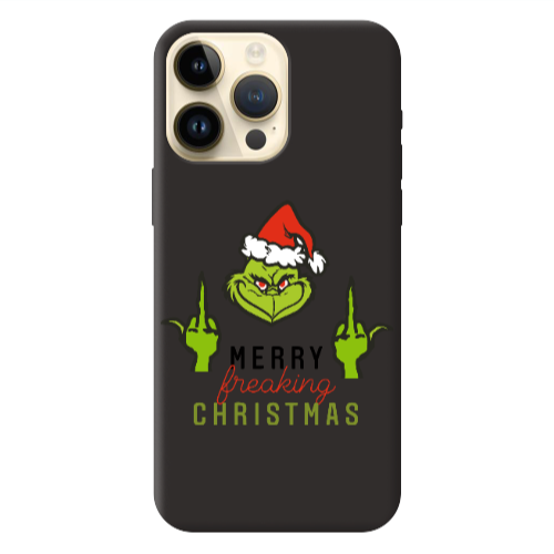 Apple iPhone 13 Pro Max Merry Christmas44 Black Colored Silicone TPU Θήκη