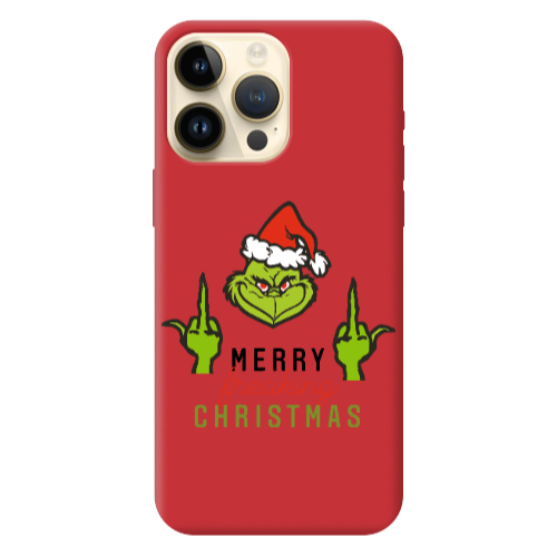 Apple iPhone 13 Pro Max Merry Christmas44 Red Colored Silicone TPU Θήκη