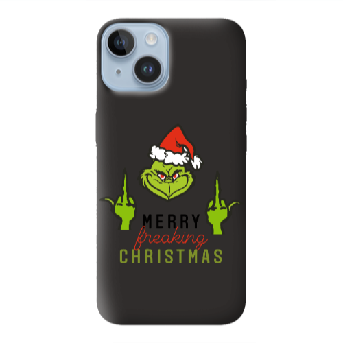 Apple iPhone 14 Plus Merry Christmas44 Black Colored Silicone TPU Θήκη