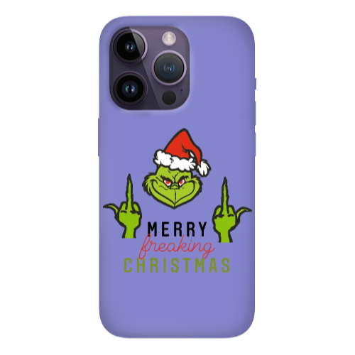 Apple iPhone 14 Pro  Merry Christmas44 Purple Colored Silicone TPU Θήκη