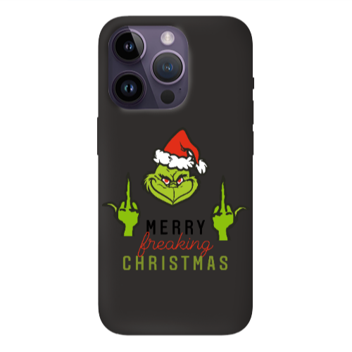Apple iPhone 14 Pro  Merry Christmas44 Black Colored Silicone TPU Θήκη