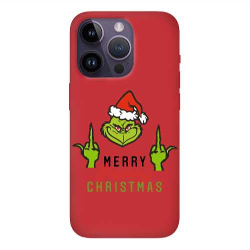 Apple iPhone 14 Pro  Merry Christmas44 Red Colored Silicone TPU Θήκη