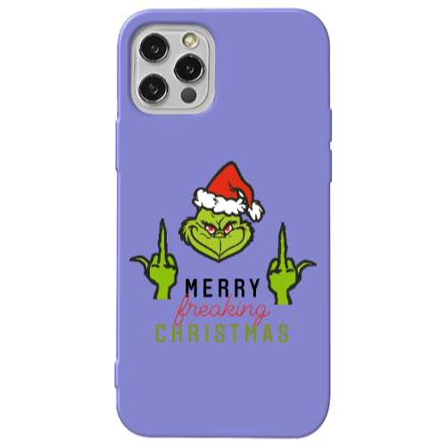 Apple iPhone 13 Pro Merry Christmas44 Purple Colored Silicone TPU Θήκη