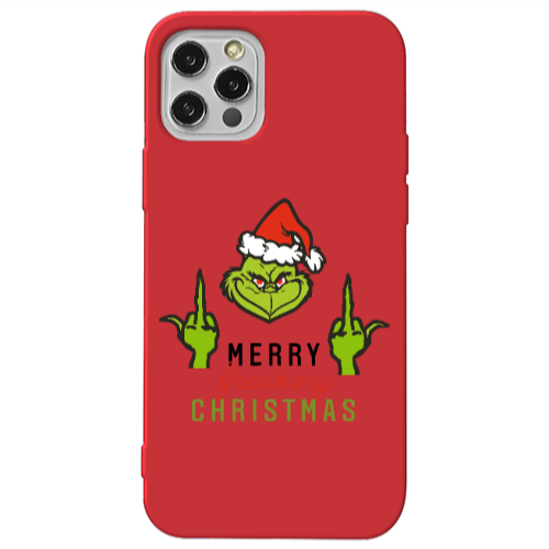 Apple iPhone 13 Pro Merry Christmas44 Red Colored Silicone TPU Θήκη