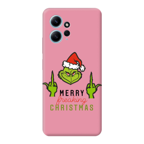 Xiaomi Redmi Note 12 4G Merry Christmas44 Pink Colored Silicone TPU Θήκη
