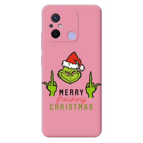 Xiaomi Redmi 12C Merry Christmas44 Pink Colored Silicone TPU Θήκη