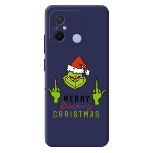 Xiaomi Redmi 12C Merry Christmas44 Dark blue Colored Silicone TPU Θήκη
