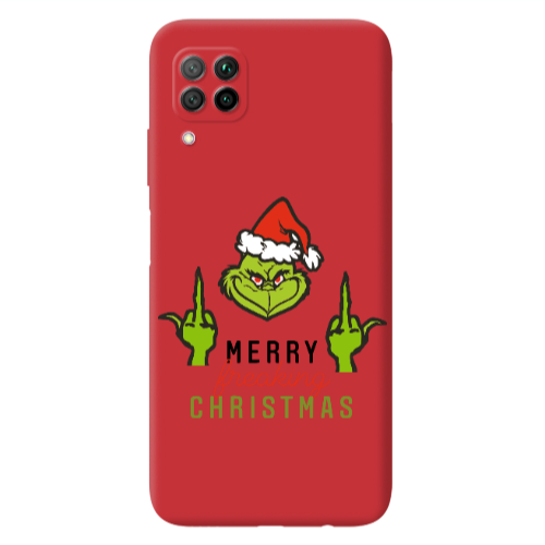 Huawei P40 Lite Merry Christmas44 Red Colored Silicone TPU Θήκη